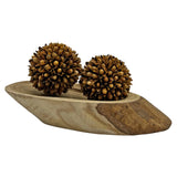 12" Wide Decorative Wood Bowl In Brown