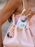 Hand-painted Japanese Lily Bag Charm + Keychain | Eco-Friendly