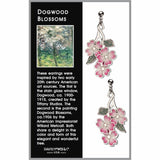 Tiffany Dogwood Pink Blossoms Earrings, MADE in USA