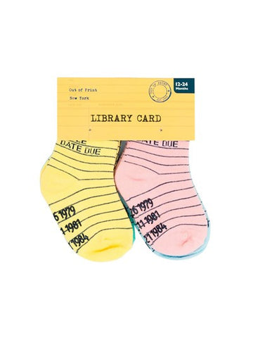 Library Card Baby Socks