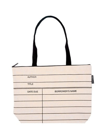 Library Card Zippered Market Tote