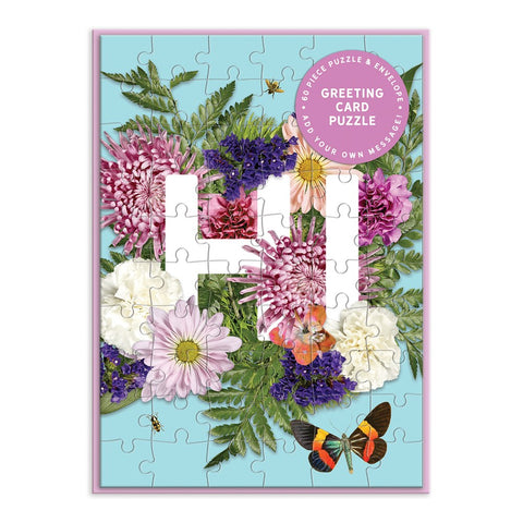 Say It With Flowers Hi Greeting Card Puzzle