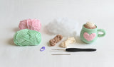 Crochet Cafe Amigurumi Kit Hot Cocoa:  Everything You Need Is Included: 100%-Cotton Yarn, Crochet Hook, Stitch Marker, Tapestry Needle, Fiberfill, Step-by-Step Leaflet, and Exclusive Instruction Videos; Beginner Friendly!