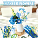 Bendable Blooms Chenille Stem Flower-Making Kit Botanical Blues:  Everything You Need to Make a Beautiful Floral Bouquet: Over 140 Chenille Stems with Floral Tape, Paper Bouquet Wrap, Grosgrain Ribbon, and an Instruction Leaflet