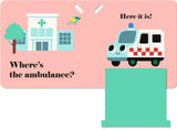 Where's the Fire Truck?: A Stroller Book:  (An Interactive, Sensory Lift-the-Flap Book with Felt Flaps and a Mirror for Babies & Toddlers. Vehicles Include a Police Car, Ambulance, & Helicopter.)
