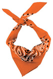 Bandanna - 22" MADE IN USA - Orange Paisley