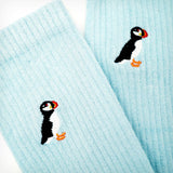 Puffin Socks | Ribbed Bamboo Socks | Blue Socks