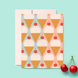 Ice Cream Cones and Cherries Everyday Card