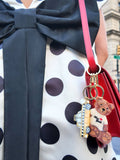 Hand-painted New York Teddy Bear Bag Charm + Keychain | Eco-Friendly