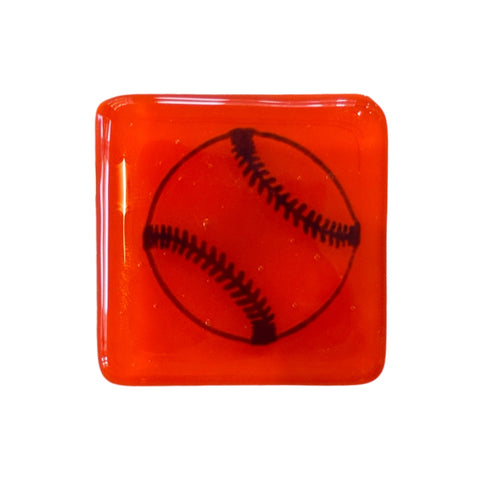 Baseball Fused Glass Magnet