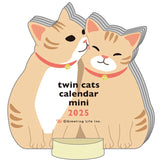 Mini Twin Cats Calendar 2025