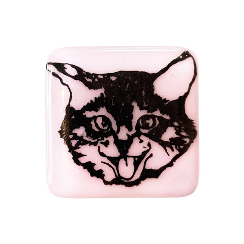 Kitty Fused Glass Magnet