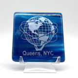 NYC Queens Unisphere Fused Glass 4" Single Coaster