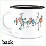 Enamel mug — Bird Parade: 500 ml