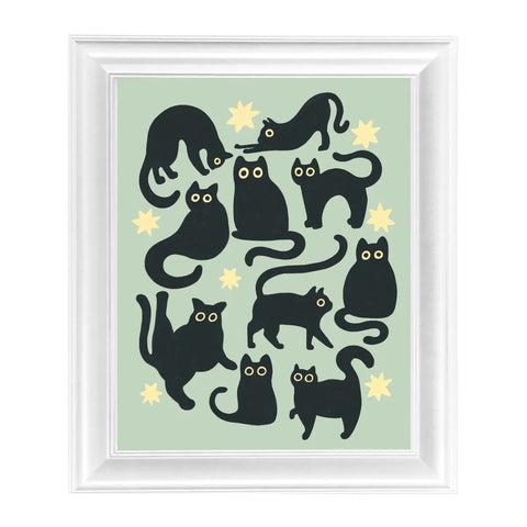 Black Cats Home Decor 8x10 Art Print Poster