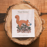 Bookish Squirrel Matte Vinyl Sticker