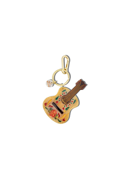 Hand-painted Dia De Las Brujas Guitar Bag Charm + Key Chain