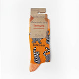 Lemur Socks | Bamboo Socks | Orange Socks | Funky Socks