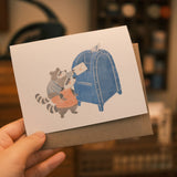 Raccoon Snail Mail Greeting Card