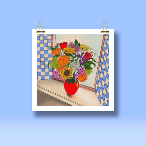 Strawberry Flowers Art Print