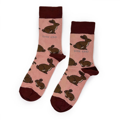 Hare Socks | Bamboo Socks | Burgundy Socks | Farm Socks