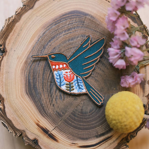 Hummingbird Iron-On Patch