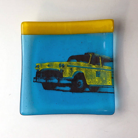 New York City Taxicab Fused Glass 4.5" Catch-all Dish