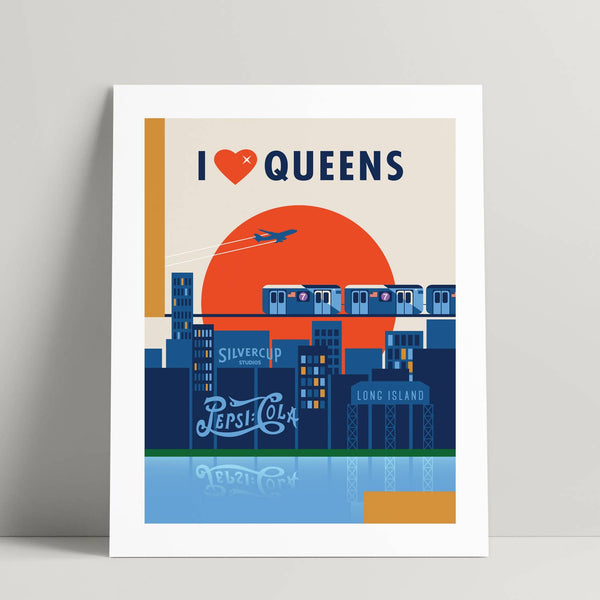 I Love Queens Art Print, Queens New York Poster