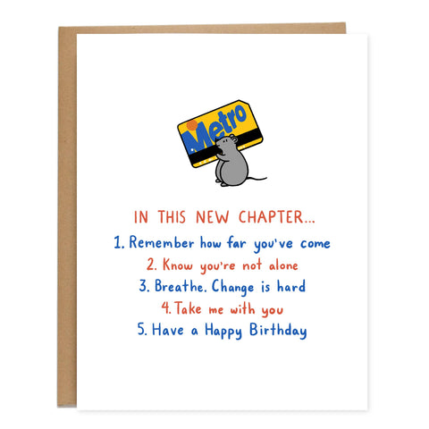 Metro Card New Chapter Birthday Card