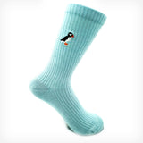 Puffin Socks | Ribbed Bamboo Socks | Blue Socks