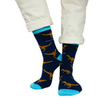 Velociraptor Socks | Bamboo Socks | Blue Socks | Dino Socks