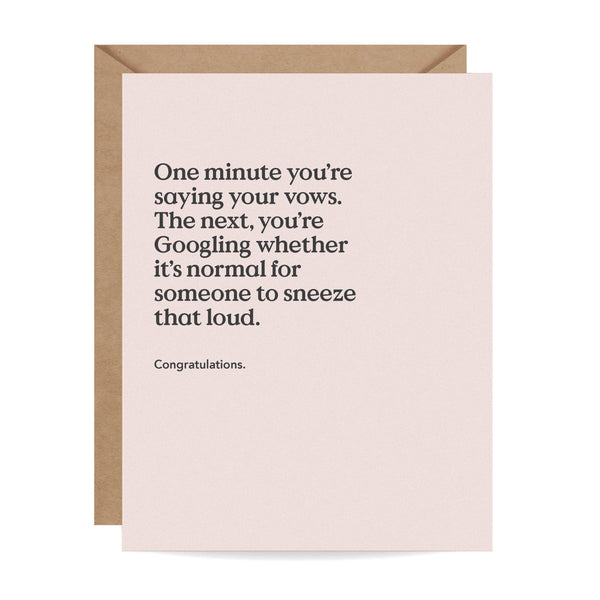Sneeze That Loud Wedding Card