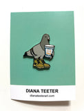 Pigeon in Timbs Enamel Pin 