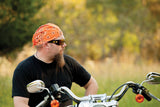 Bandanna - 22" MADE IN USA - Orange Paisley