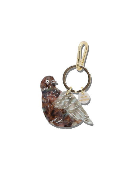 Hand-painted Pigeon Bag Charm + Keychain