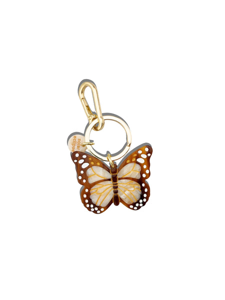 Hand-painted Boho Monarch Bag Charm + Keychain | Eco-Friendly