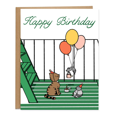 Fire Escape Birthday Party Card, NYC