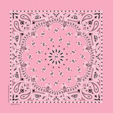 Bandanna - 22" MADE IN USA - Light Pink Paisley