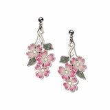 Tiffany Dogwood Pink Blossoms Earrings, MADE in USA