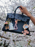 Hand-painted Cherry Blossom Bag Charm & Keychain | Eco