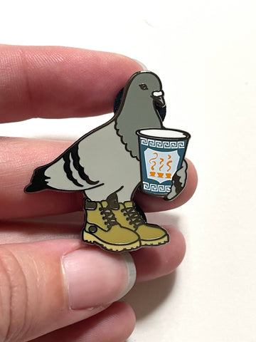 Pigeon in Timbs Enamel Pin 
