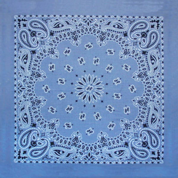Bandanna - 35" Grande MADE IN USA - Chambray Paisley