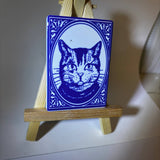 Delft-Style Cat Fridge Magnet