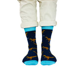 Velociraptor Socks | Bamboo Socks | Blue Socks | Dino Socks