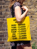 David Shrigley Opening Hours tote Bag