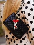 Hand-painted Newspaper Tulips Bag Charm + Keychain