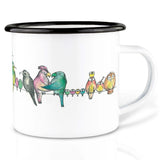 Enamel mug — Bird Parade: 500 ml