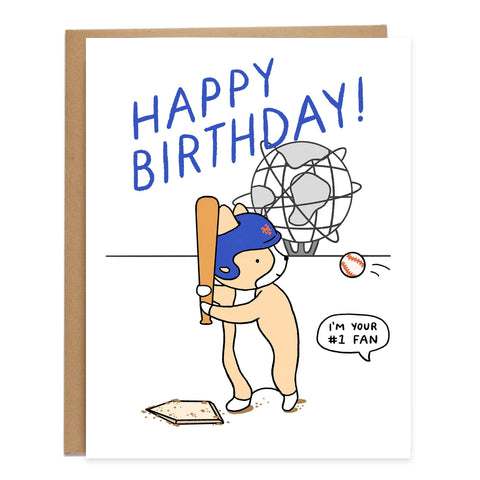 NY Mets Baseball Birthday Card, NYC