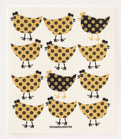 Country Chickens Swedish Dishcloth