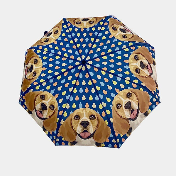 Beagle in the Rain Umbrella